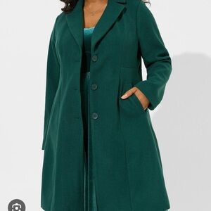 Brand New, Never Worn Torrid Wool Button Front Midi Coat